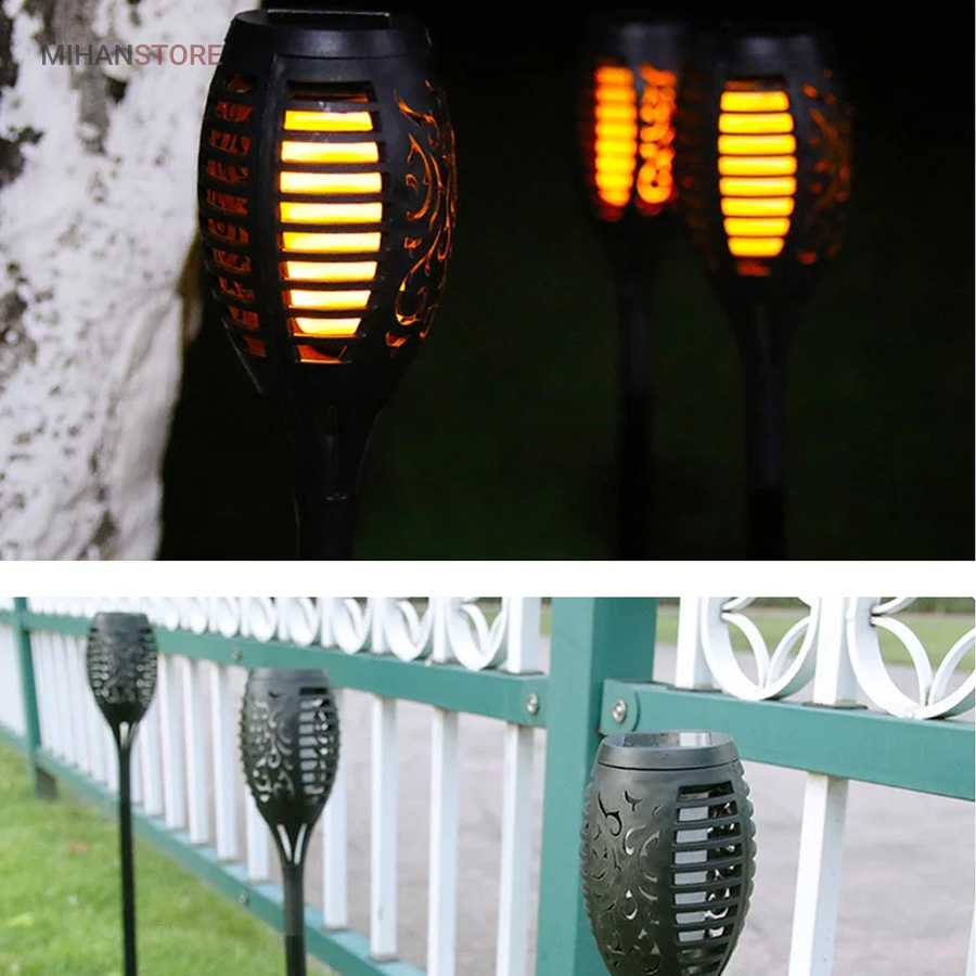 چراغ خورشیدی باغچه طرح شعله