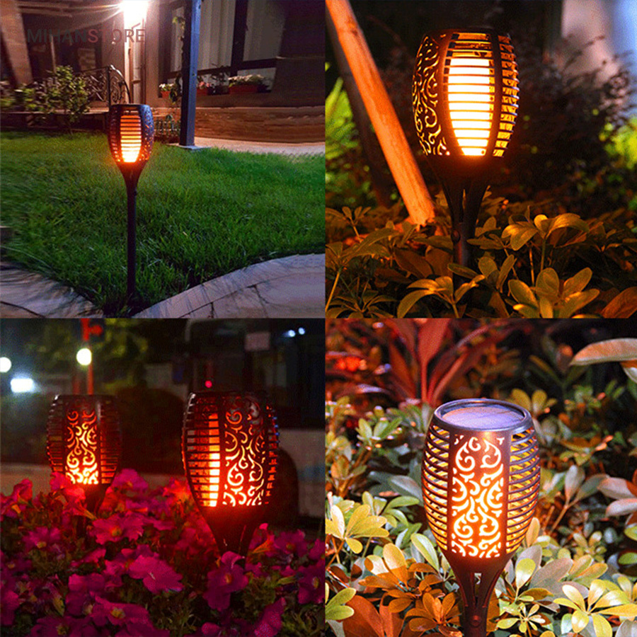چراغ خورشیدی باغچه طرح شعله