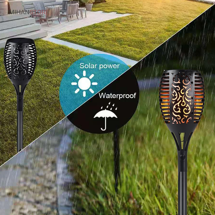 چراغ خورشیدی باغچه طرح شعله