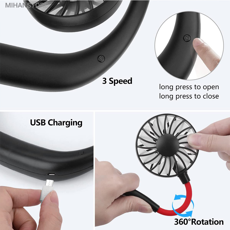 پنکه گردنی شارژی دارای LED