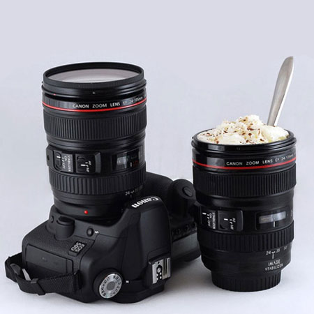 لیوان با طرح لنز دوربین عکاسی