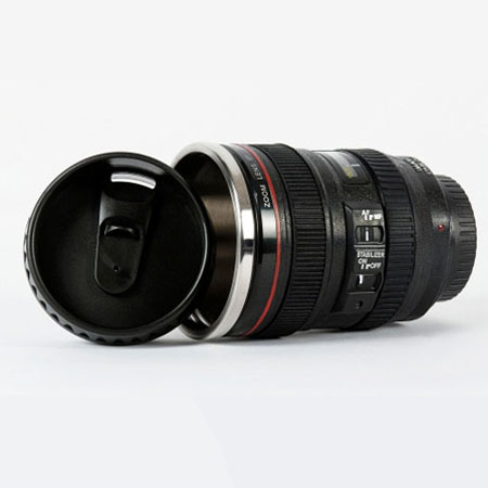 لیوان با طرح لنز دوربین عکاسی