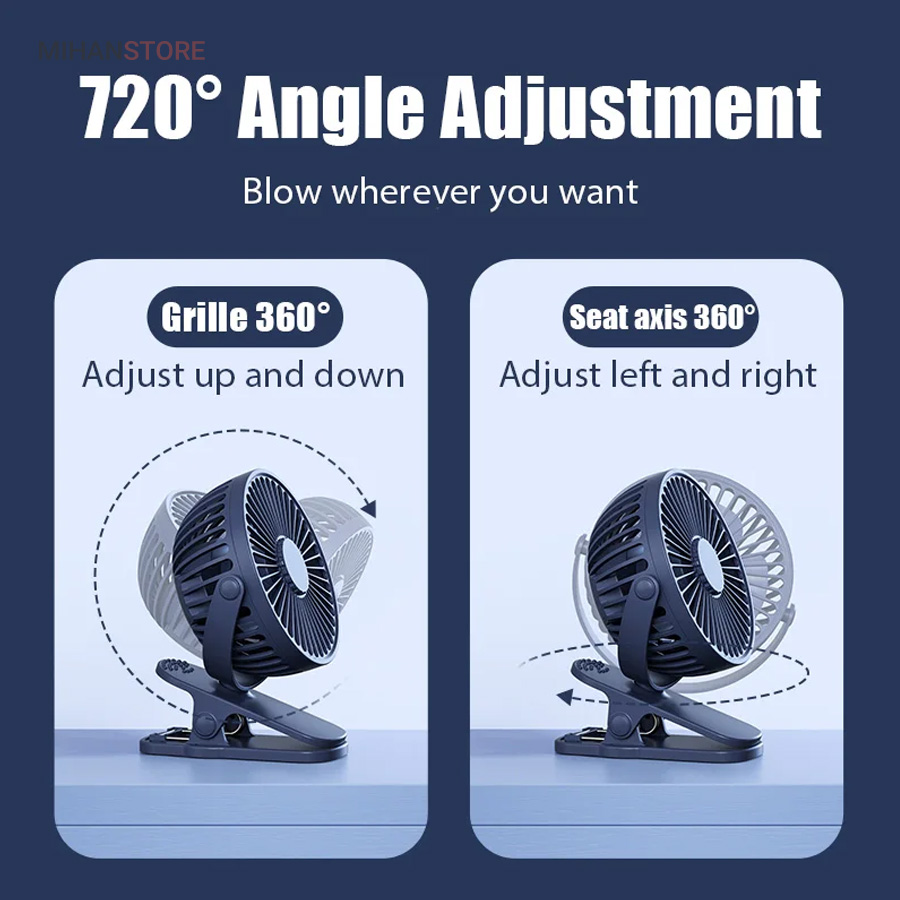 مینی پنکه شارژی گیره دار