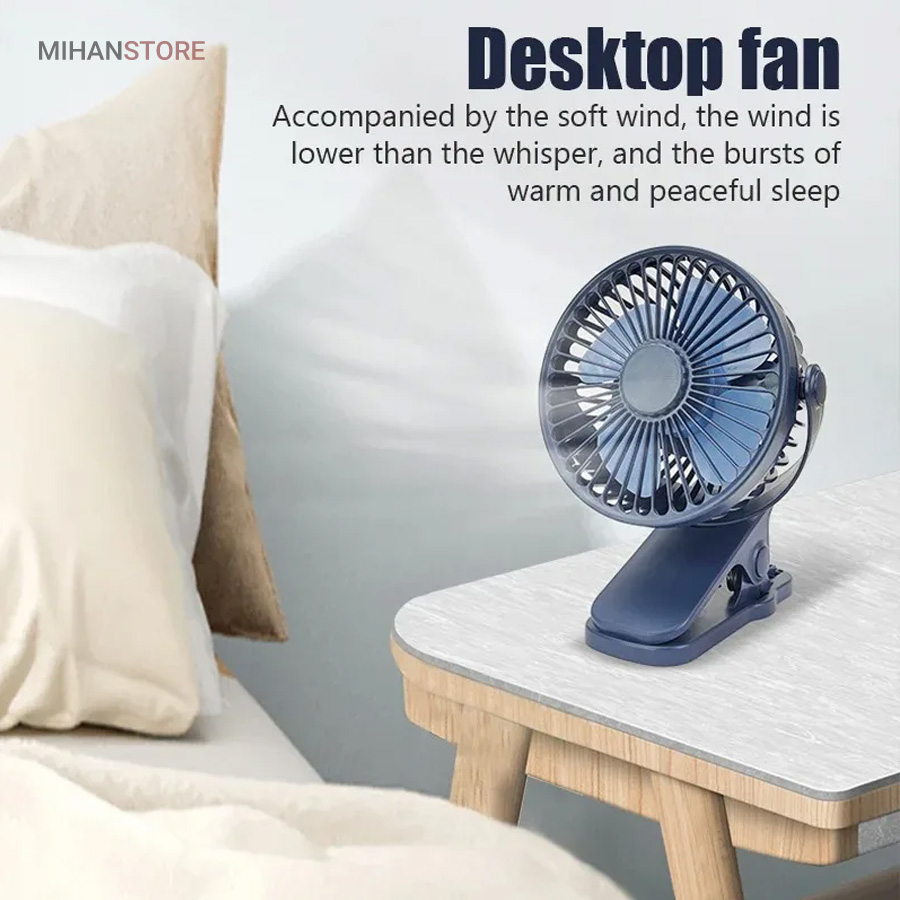 مینی پنکه شارژی گیره دار