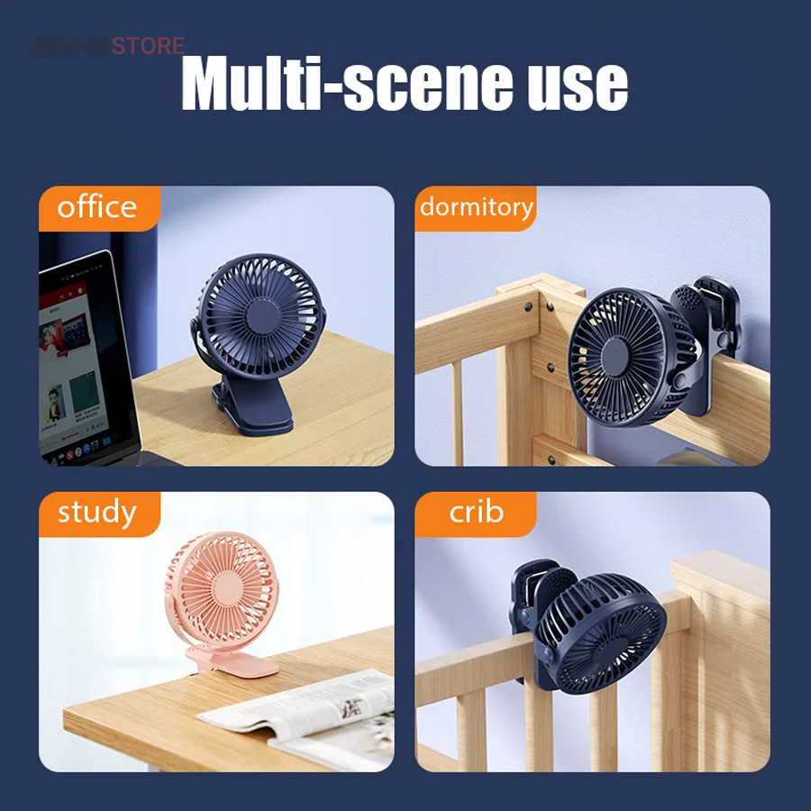 مینی پنکه شارژی گیره دار