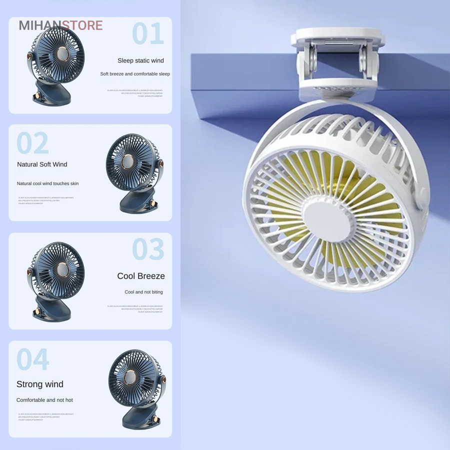 مینی پنکه شارژی گیره دار