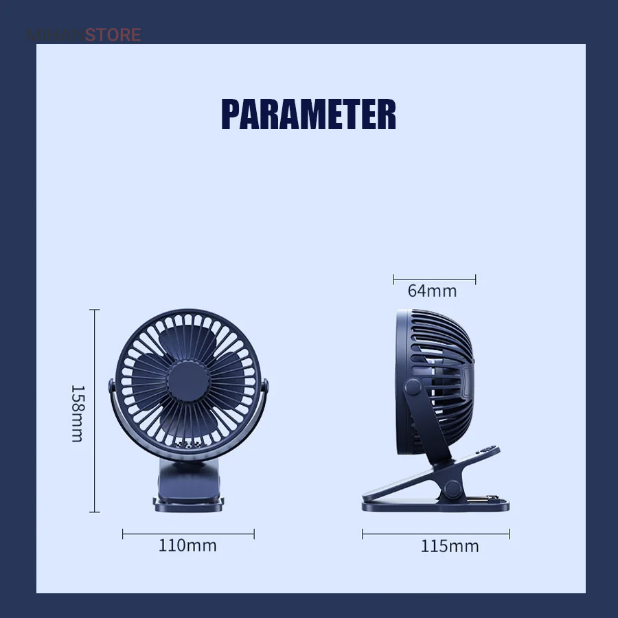 مینی پنکه شارژی گیره دار