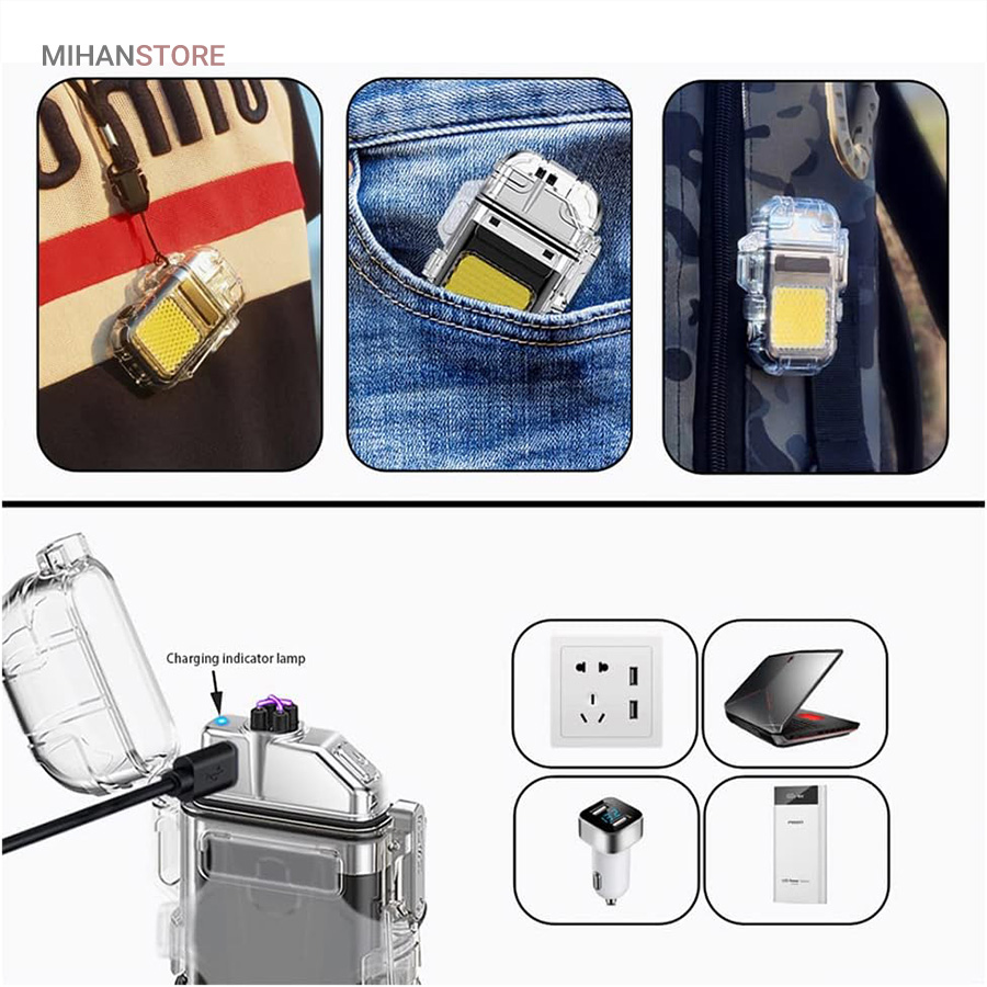 فندک الکتریکی (شارژی) چراغ قوه دار