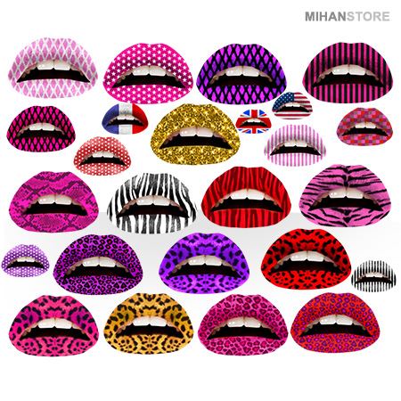 پکیج کامل تاتو موقت لب
