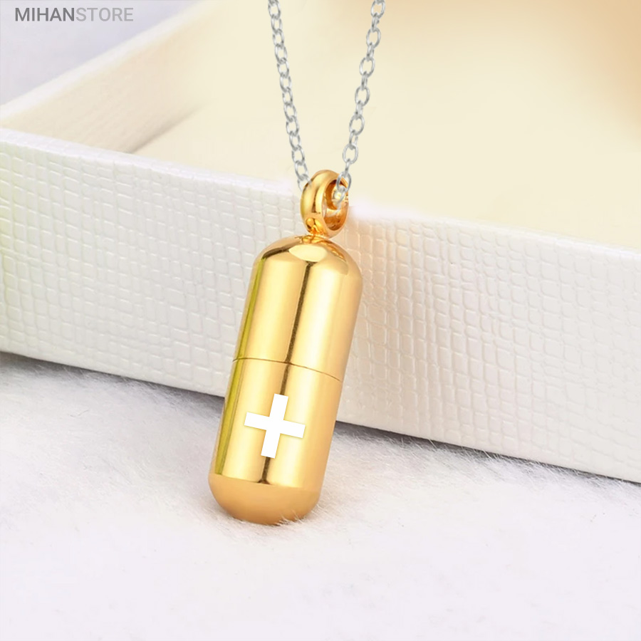 گردنبند استیل طرح کپسول عشق