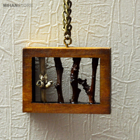 گردنبند چوبی دست ساز مدل Fence