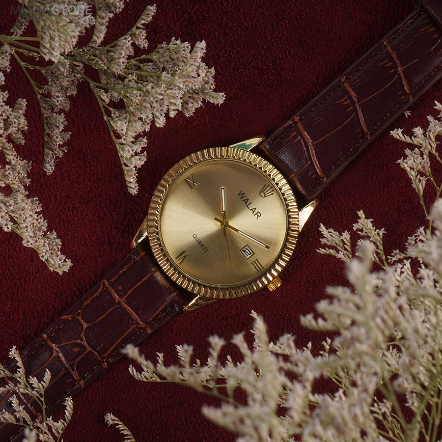 ساعت مچی بند چرم والار طرح رولکس